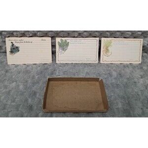 VTG Current Inc Recipe Cards Box Here's Whats Cookin' Set Thyme Chives Stove